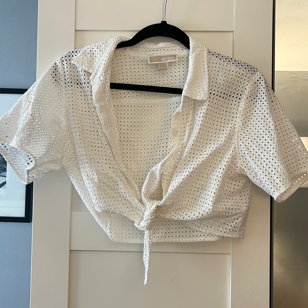 Michael kors white button up